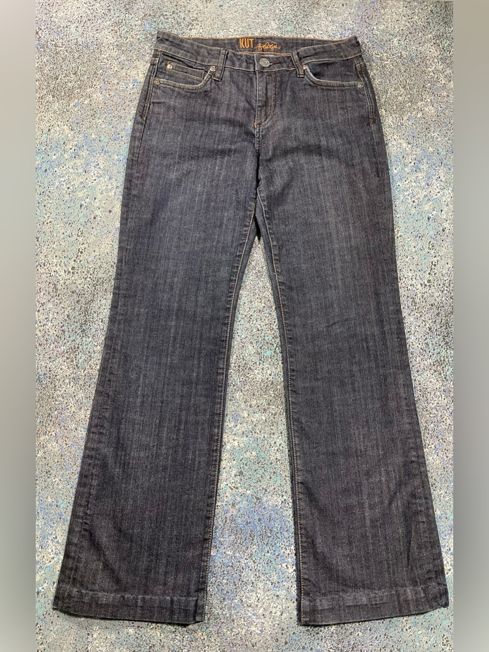 KUT from the Kloth Womens Size 8 Dark Wash Bootcut Jeans Contrast Stitch - Picture 2 of 10